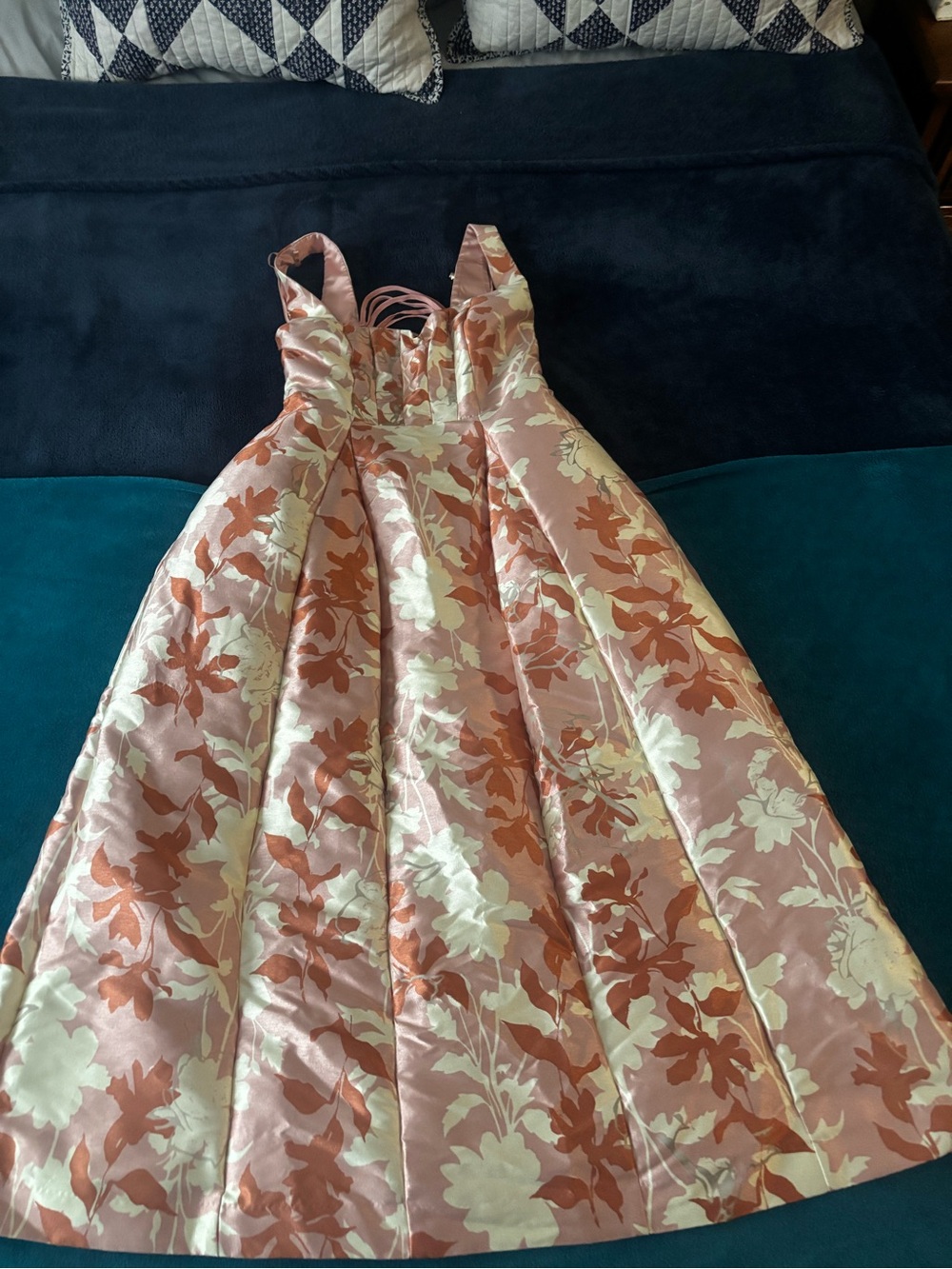 BHLDN sleeveless square neck floral fit & flare midi dress